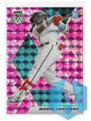 2021 Panini Mosaic Rookie Pink Camo Mosaic Monte Harrison #260 Rookie